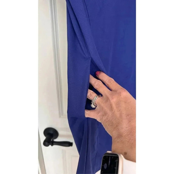 Vintage Lady Hagan Women’s M Blue Green Collared T-Shirt Mini Dress Pockets - Picture 3 of 10